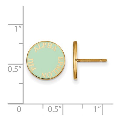 Alpha Epsilon Phi Gold-Plated Sterling Silver Sorority Enamel Stud Earrings – view 2