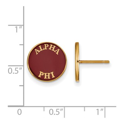Alpha Phi Gold-Plated Sterling Silver Sorority Stud Earrings – view 2