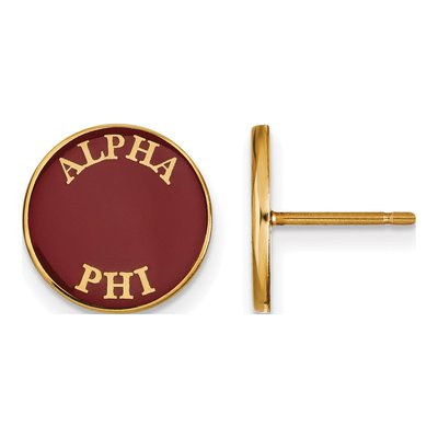 Alpha Phi Gold-Plated Sterling Silver Sorority Stud Earrings