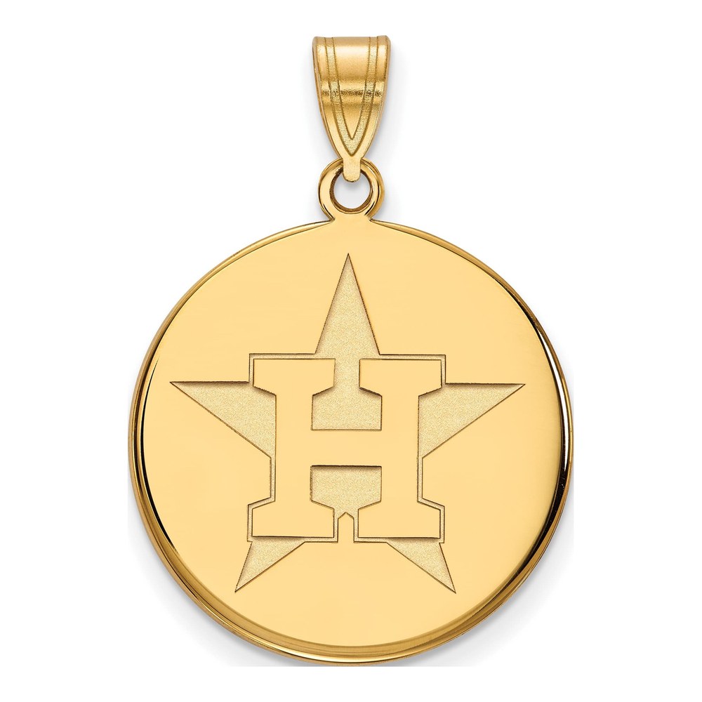 Houston Astros Gold-Plated Sterling Silver Large Disc Pendant