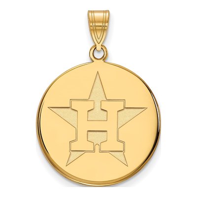 Houston Astros Gold-Plated Sterling Silver Large Disc Pendant