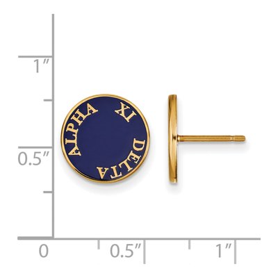 Alpha Xi Delta Gold-Plated Sterling Silver Sorority Enamel Stud Earrings – view 2