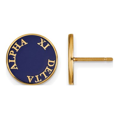 Alpha Xi Delta Gold-Plated Sterling Silver Sorority Enamel Stud Earrings