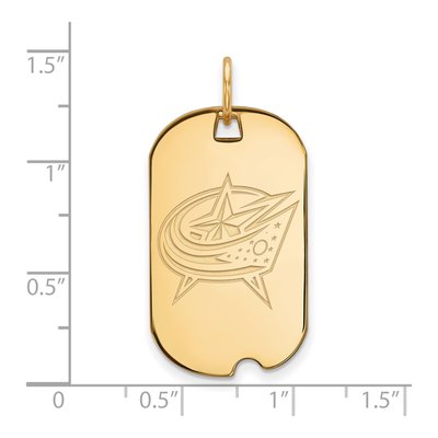 Columbus Blue Jackets Gold-Plated Sterling Silver Dog Tag Pendant – view 2