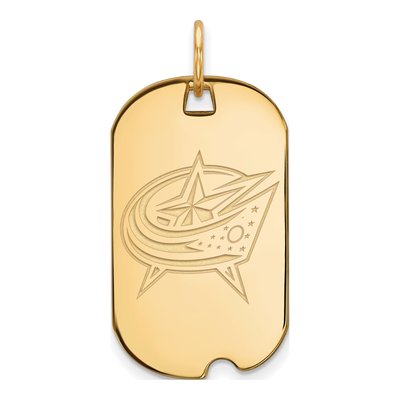 Columbus Blue Jackets Gold-Plated Sterling Silver Dog Tag Pendant