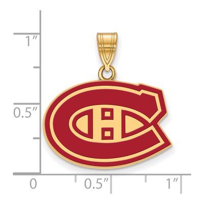 Montreal Canadiens Gold-Plated Sterling Silver Medium Enamel Pendant – view 2