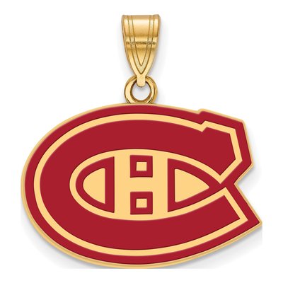 Montreal Canadiens Gold-Plated Sterling Silver Medium Enamel Pendant