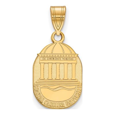 Coastal Carolina University Gold-Plated Sterling Silver Medium Crest Pendant