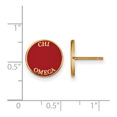 Chi Omega Gold-Plated Sterling Silver Sorority Stud Earrings – view 2