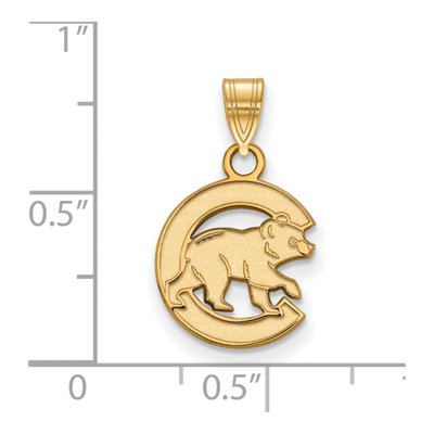 Chicago Cubs Gold-Plated Sterling Silver Small Pendant – view 2