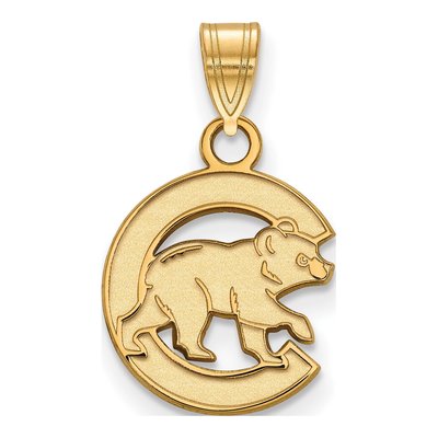 Chicago Cubs Gold-Plated Sterling Silver Small Pendant