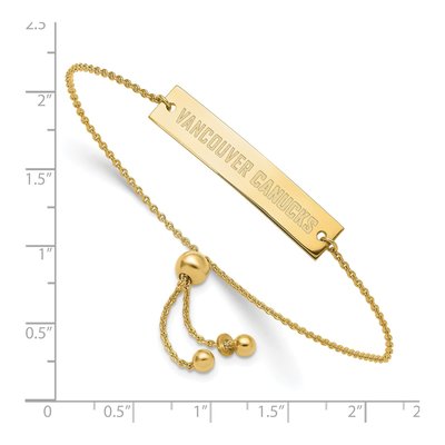 Vancouver Canucks Gold-Plated Sterling Silver Small Bar Adjustable Bracelet – view 3