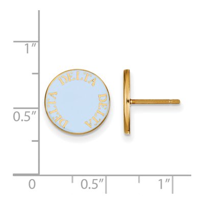 Delta Delta Delta Gold-Plated Sterling Silver Sorority Enamel Stud Earrings – view 2