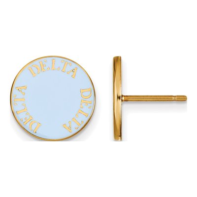 Delta Delta Delta Gold-Plated Sterling Silver Sorority Enamel Stud Earrings