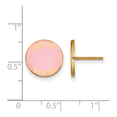 Delta Gamma Gold-Plated Sterling Silver Sorority Enamel Stud Earrings – view 2