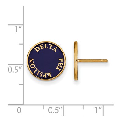 Delta Phi Epsilon Gold-Plated Sterling Silver Sorority Stud Earrings – view 2