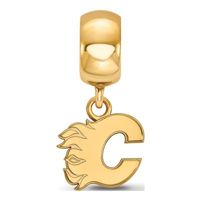 Calgary Flames Gold-Plated Sterling Silver Extra Small Letter C Dangle Bead – view 3