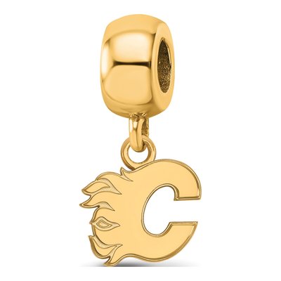 Calgary Flames Gold-Plated Sterling Silver Extra Small Letter C Dangle Bead