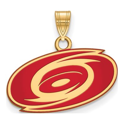 Carolina Hurricanes Gold-Plated Sterling Silver Enameled Pendant