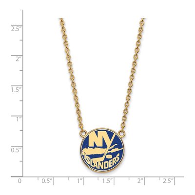 New York Islanders Gold-Plated Sterling Silver Large Enameled Pendant Necklace – view 2