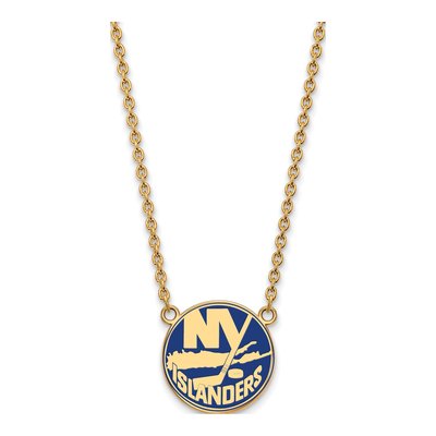 New York Islanders Gold-Plated Sterling Silver Large Enameled Pendant Necklace