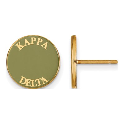 Kappa Delta Gold-Plated Sterling Silver Sorority Enamel Stud Earrings