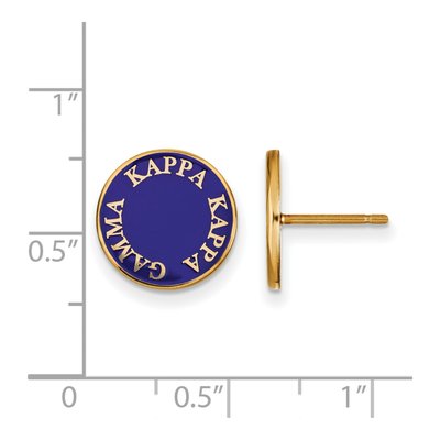 Kappa Kappa Gamma Gold-Plated Sterling Silver Enamel Stud Earrings – view 2