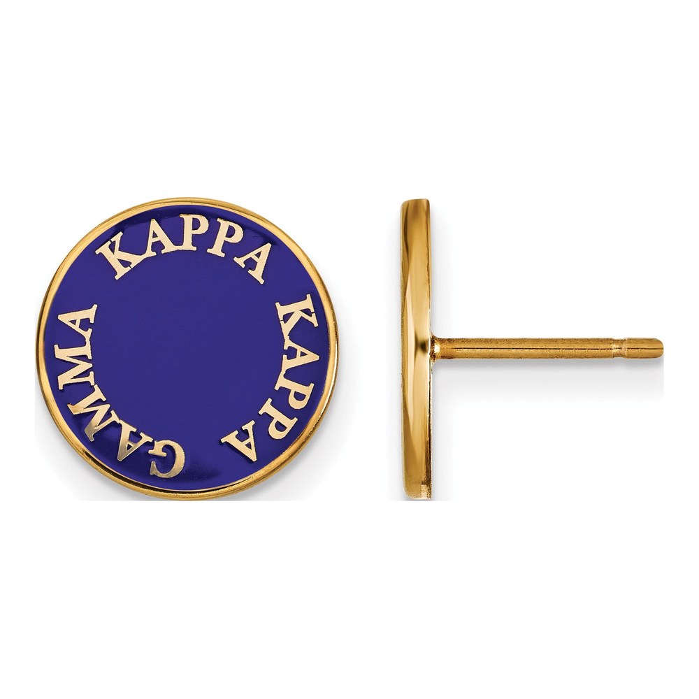 Kappa Kappa Gamma Gold-Plated Sterling Silver Enamel Stud Earrings