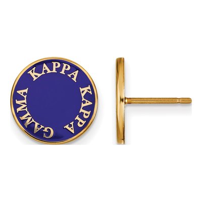 Kappa Kappa Gamma Gold-Plated Sterling Silver Enamel Stud Earrings