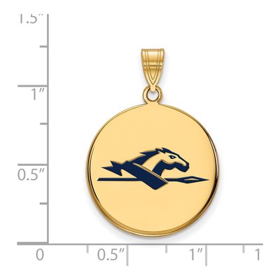 Longwood University Gold-Plated Sterling Silver Large Horse Enamel Disc Pendant – view 2