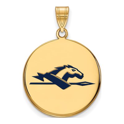 Longwood University Gold-Plated Sterling Silver Large Horse Enamel Disc Pendant