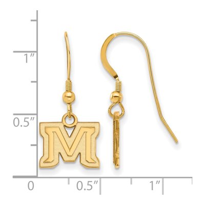 Montana State University Gold-Plated Sterling Silver Letter M Earrings – view 2