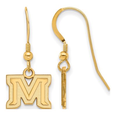 Montana State University Gold-Plated Sterling Silver Letter M Earrings