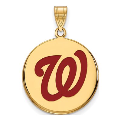 Washington Nationals Gold-Plated Sterling Silver Large Enamel Pendant