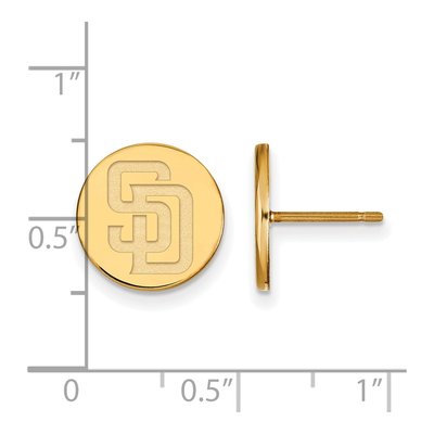 San Diego Padres Gold-Plated Sterling Silver Disc Stud Earrings – view 2