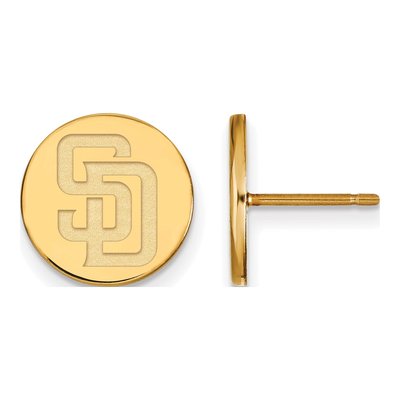 San Diego Padres Gold-Plated Sterling Silver Disc Stud Earrings