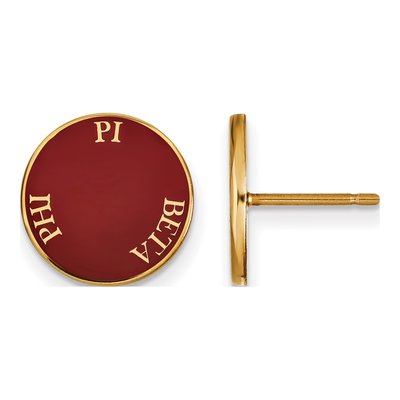 Pi Beta Phi Gold-Plated Sterling Silver Sorority Stud Earrings