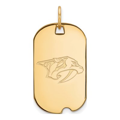 Nashville Predators Gold-Plated Sterling Silver Dog Tag Pendant