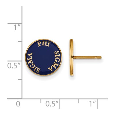 Phi Sigma Sigma Gold-Plated Sterling Silver Enamel Earrings – view 2