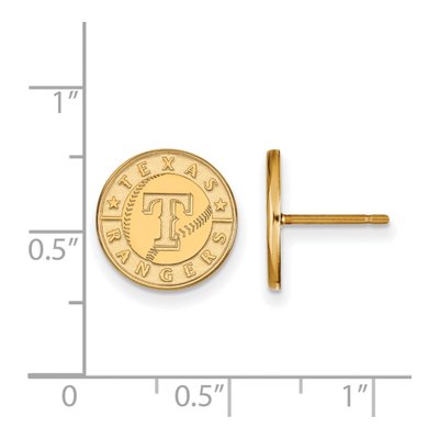 Texas Rangers Gold-Plated Sterling Silver Small Disc Stud Earrings – view 2