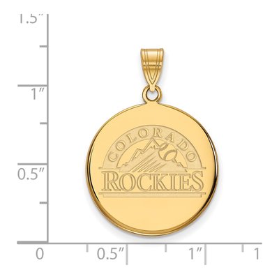 Colorado Rockies Gold-Plated Sterling Silver Large Disc Pendant – view 2