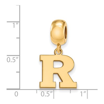 Rutgers University Gold-Plated Sterling Silver Small Letter R Dangle Bead – view 2