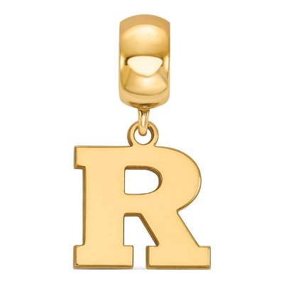 Rutgers University Gold-Plated Sterling Silver Small Letter R Dangle Bead – view 3
