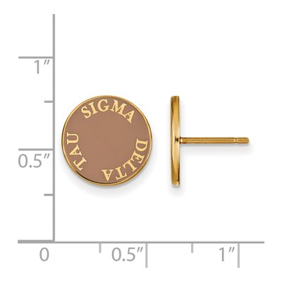 Sigma Delta Tau Gold-Plated Sterling Silver Enamel Stud Earrings – view 2