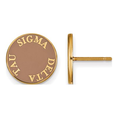Sigma Delta Tau Gold-Plated Sterling Silver Enamel Stud Earrings