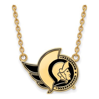 Ottawa Senators Gold-Plated Sterling Silver Large Enamel Pendant Necklace