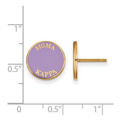 Sigma Kappa Gold-Plated Sterling Silver Enamel Stud Earrings – view 2