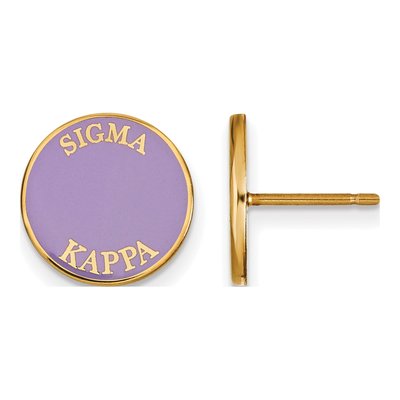 Sigma Kappa Gold-Plated Sterling Silver Enamel Stud Earrings
