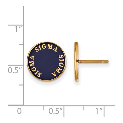 Sigma Sigma Sigma Gold-Plated Sterling Silver Enamel Earrings – view 2