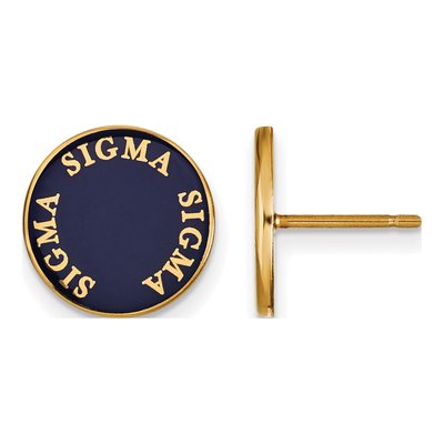 Sigma Sigma Sigma Gold-Plated Sterling Silver Enamel Earrings